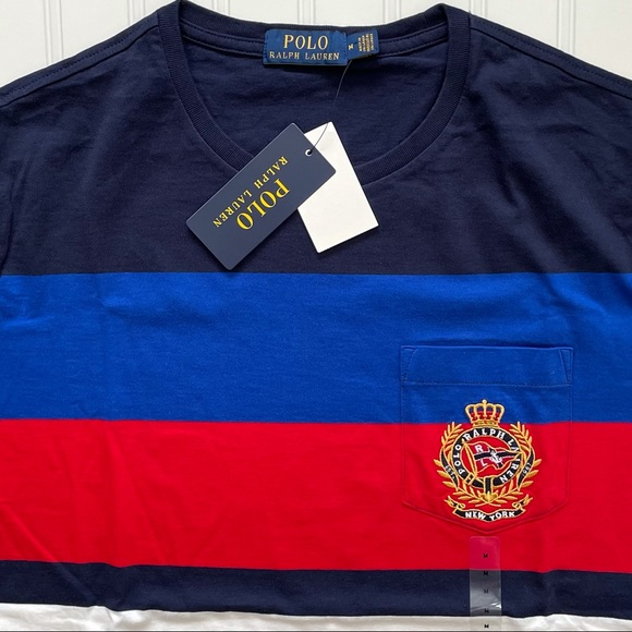 POLO Ralph Lauren Multi Colored Short Sleeve Crew Neck Pocket T! M - Picture 4 of 7